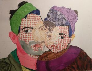 Naila Rajput art piece showing a man and a young girl